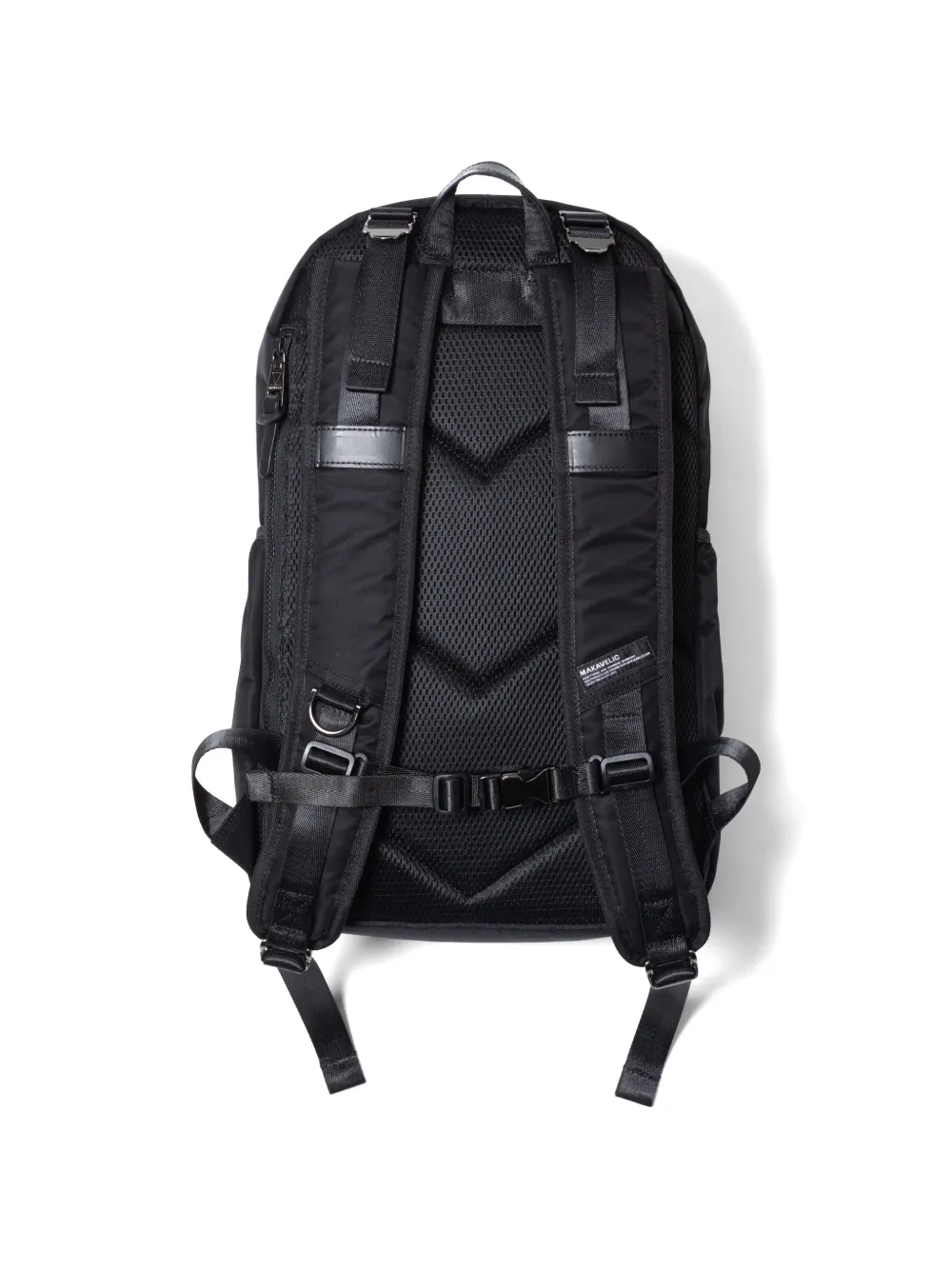  Makavelic Zip Logo Plaque Backpack - Black 
