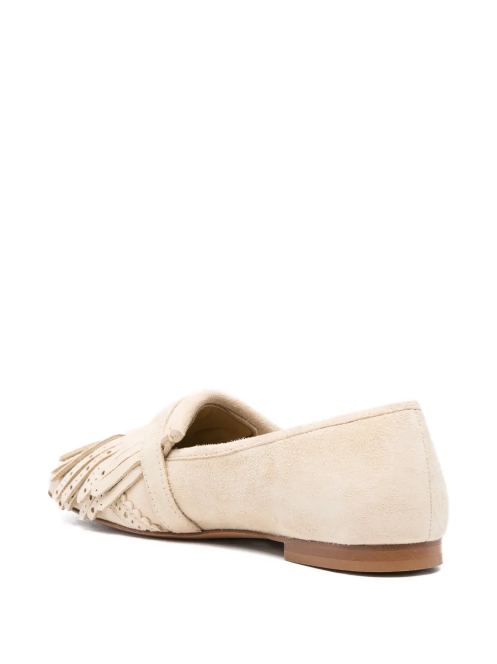  Ermanno Scervino Fringe Buckle Loafers - Neutrals 