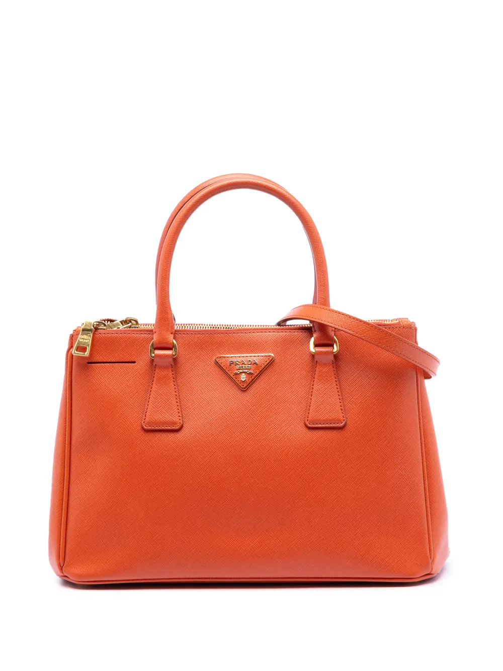 Prada Pre-Owned 2010-2025 Small Saffiano Lux Galleria Double Zip satchel - Arancione