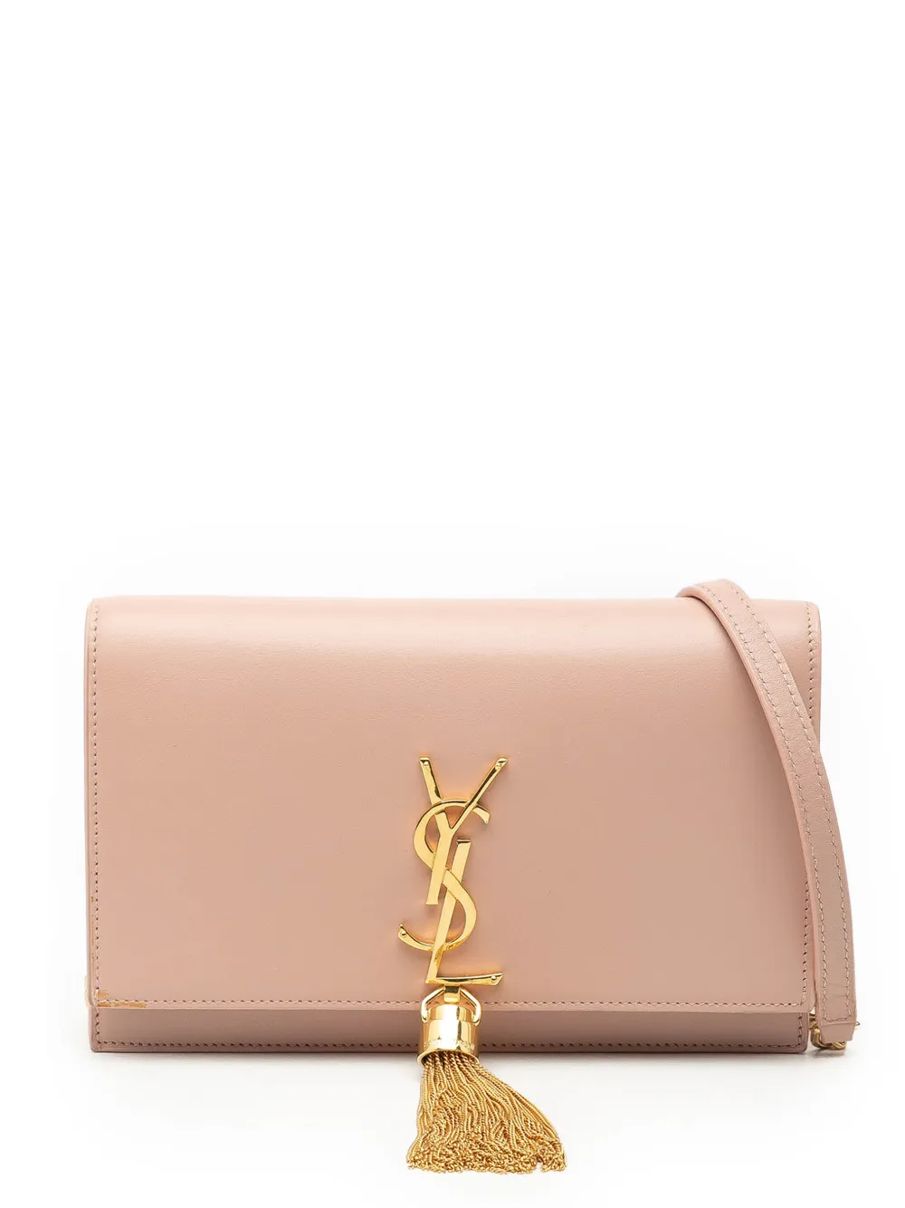 Saint Laurent Pre-Owned 2017 Smooth Calfskin Monogram Kate Tassel Wallet on Chain crossbody bag - Rosa