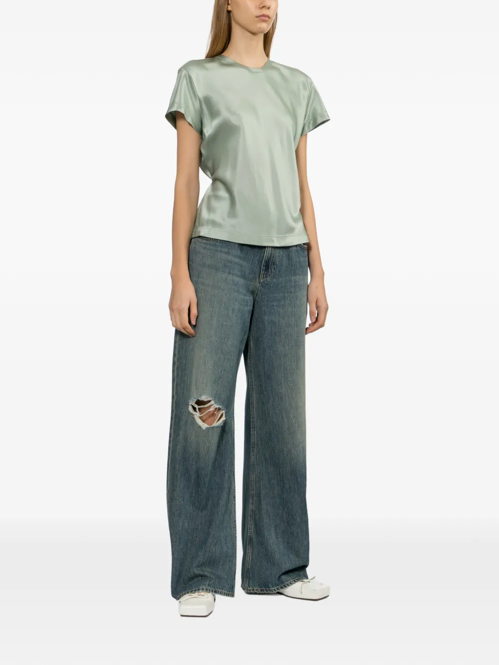  Helmut Lang Silk Blouse - Green 