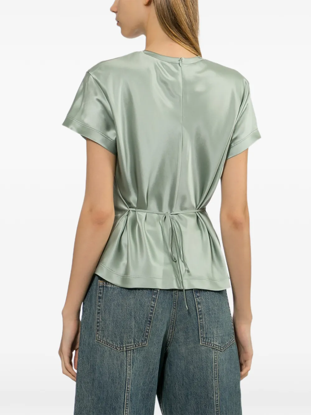 Helmut Lang Zijden blouse Groen
