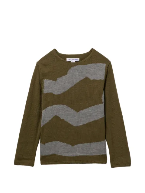 Comme Des Garçons Shirt sweat-shirt vert en maille à col rond