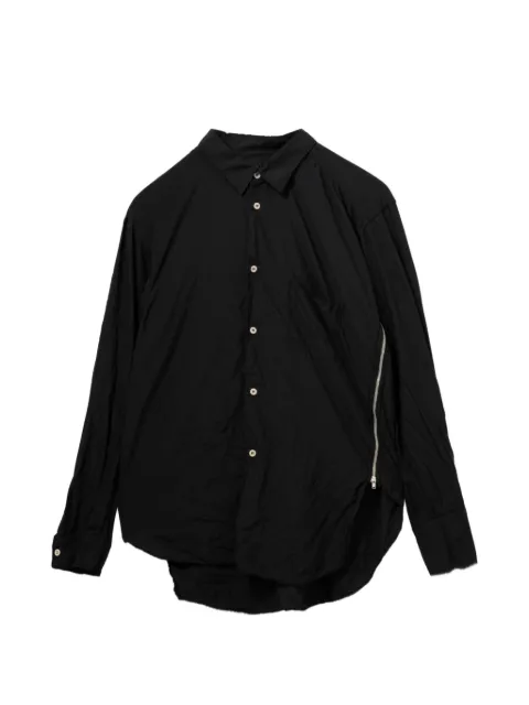 Comme Des Garçons Shirt side zip creased shirt