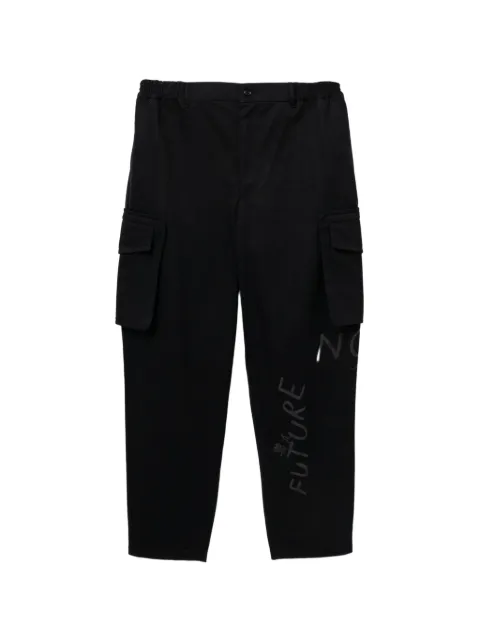Comme Des Garçons Shirt text-print twill tapered trousers