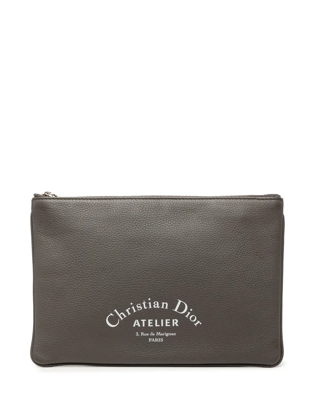 Christian Dior Pre-Owned 2018 Grained Calfskin Atelier clutch bag - Grigio