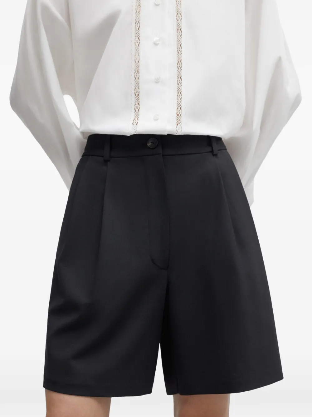  Cordera Button-fastening Tailored Shorts - Black 