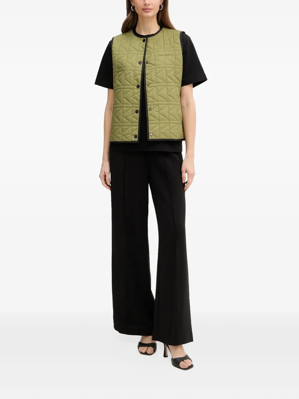 Karl Lagerfeld quilted gilet Groen