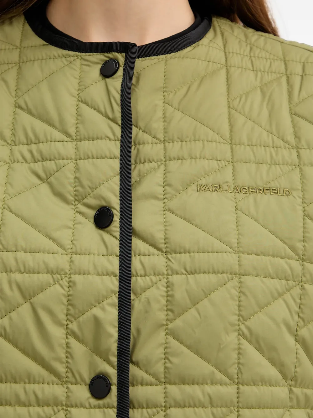Karl Lagerfeld quilted gilet Groen