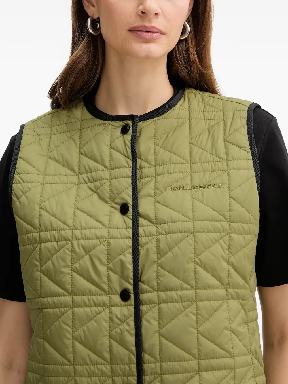 Karl Lagerfeld quilted gilet Groen