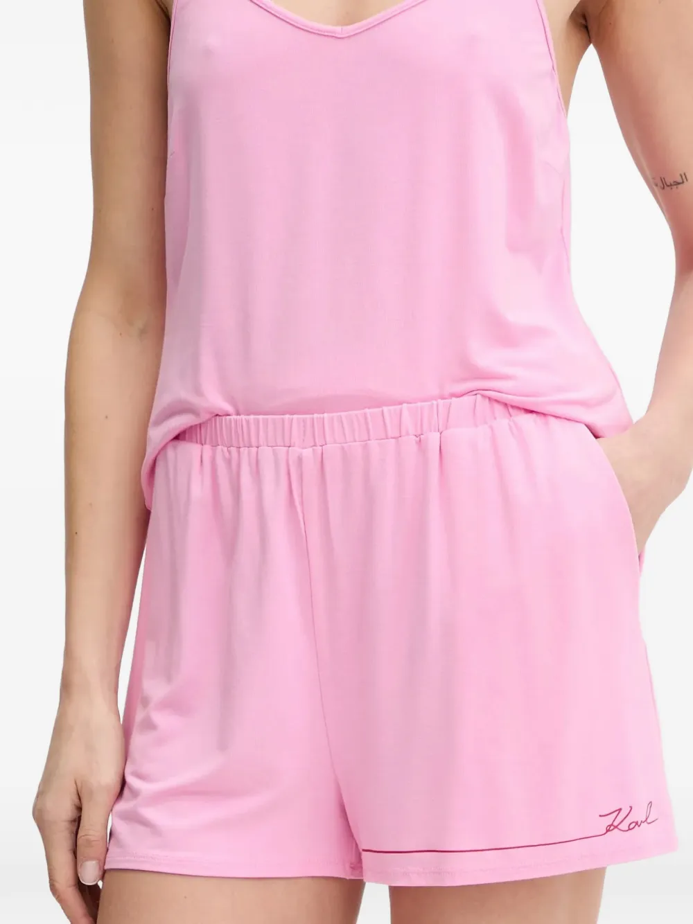 Karl Lagerfeld Pyjama met V-hals Roze