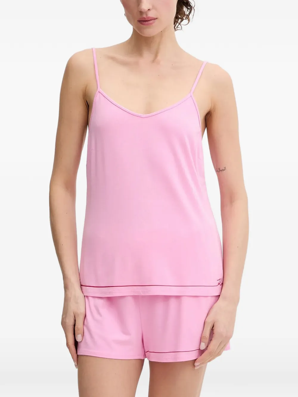 Karl Lagerfeld Pyjama mit V-Ausschnitt - Rosa
