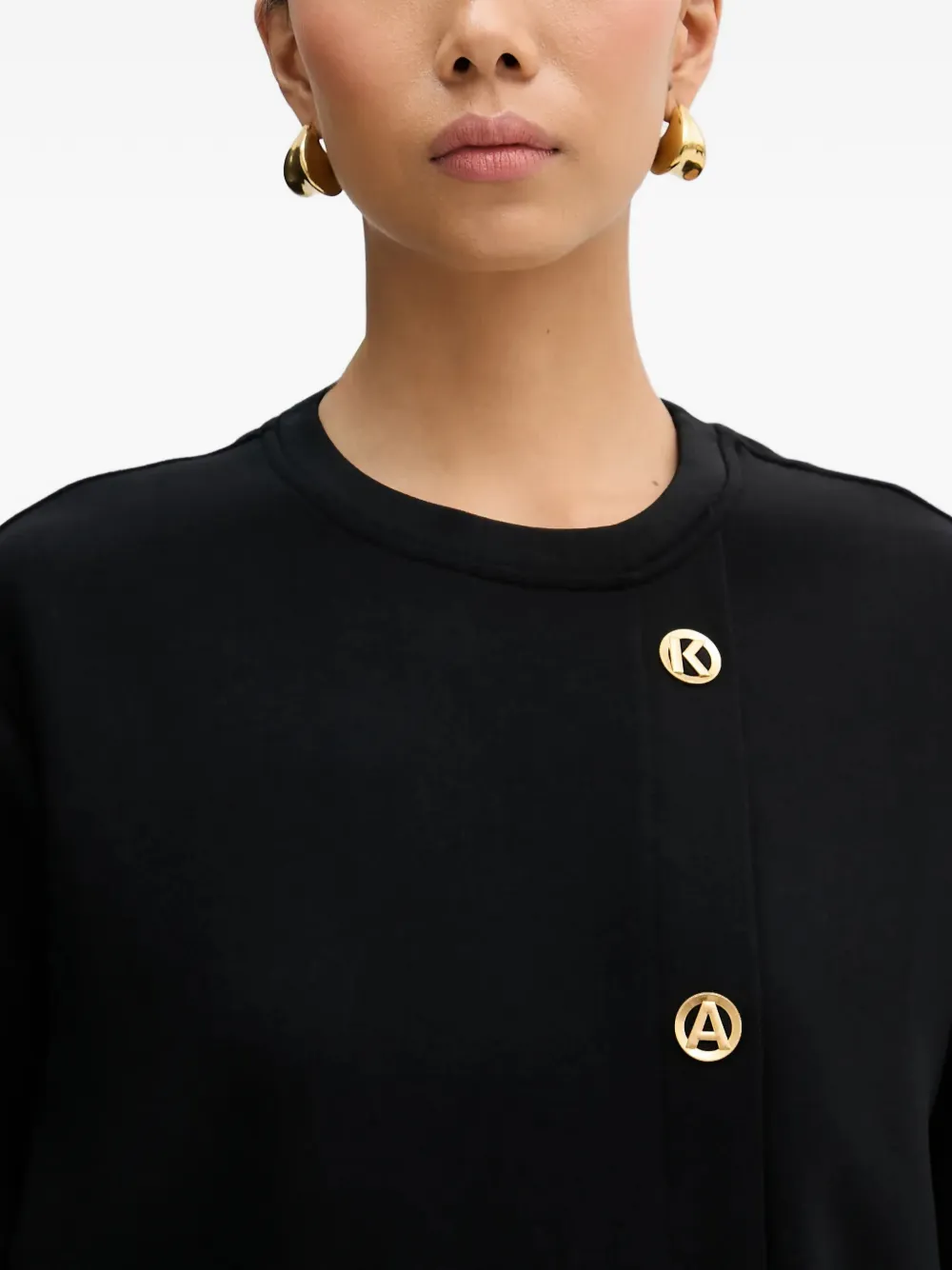 Karl Lagerfeld Top met knopen Zwart