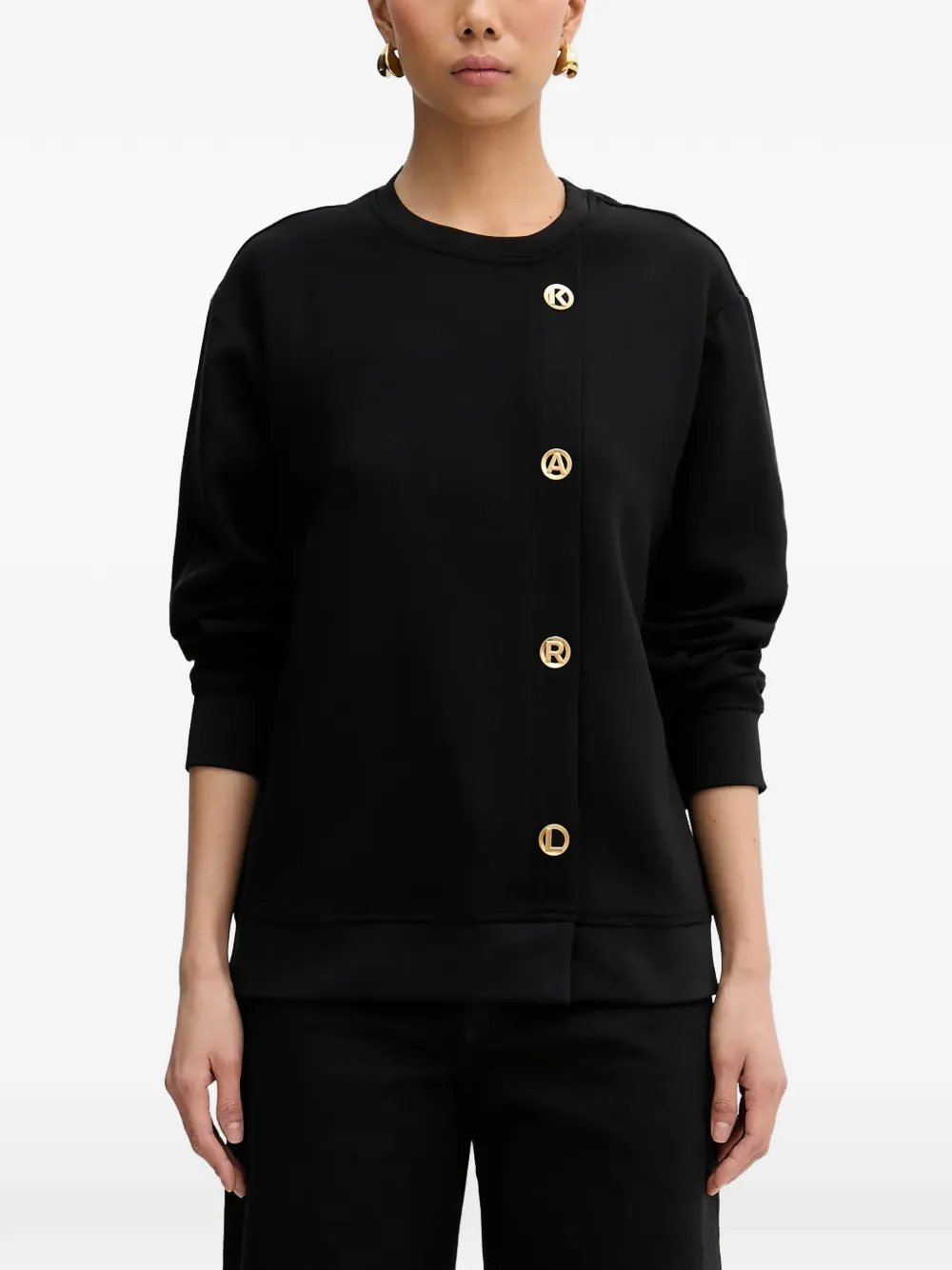 Karl Lagerfeld buttoned top - Nero