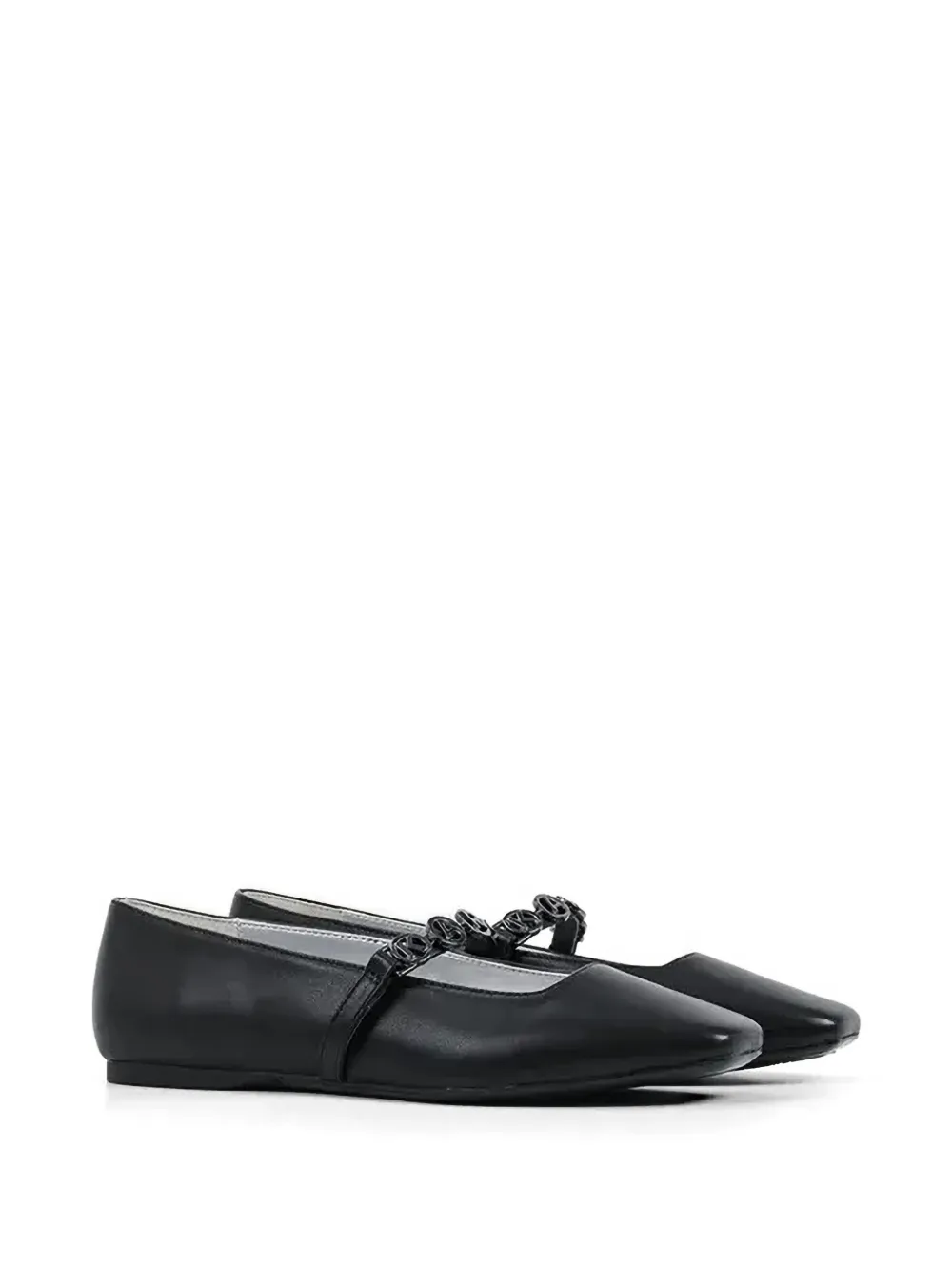 Karl Lagerfeld leather ballet flats Zwart