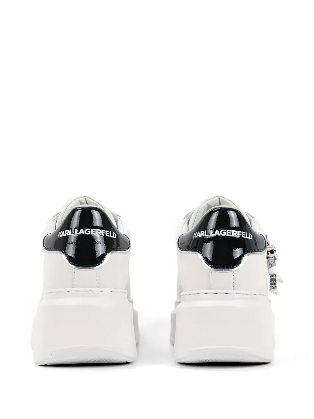 Karl Lagerfeld Sneakers met plateauzool en logo-hanger Wit