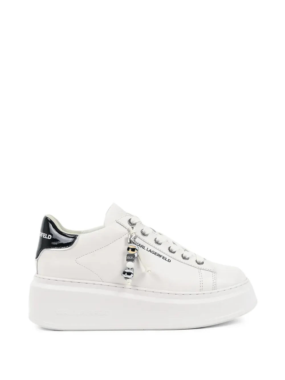 Karl Lagerfeld Sneakers met plateauzool en logo-hanger Wit