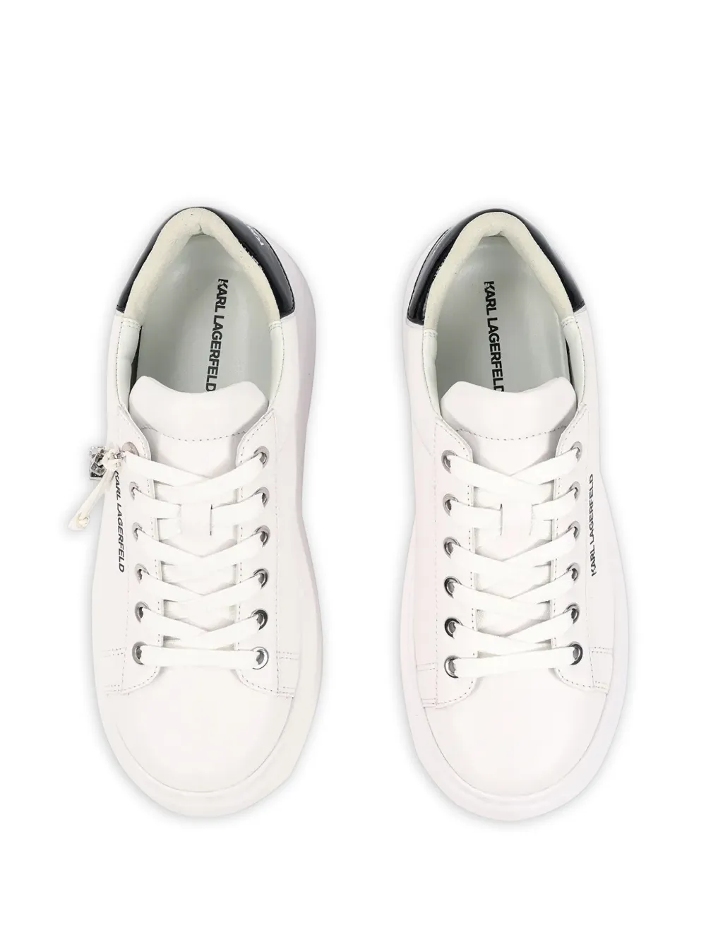 Karl Lagerfeld Sneakers met plateauzool en logo-hanger Wit
