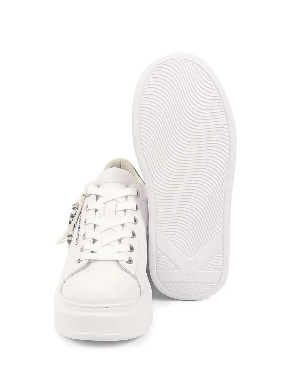 Karl Lagerfeld Sneakers met plateauzool en logo-hanger Wit
