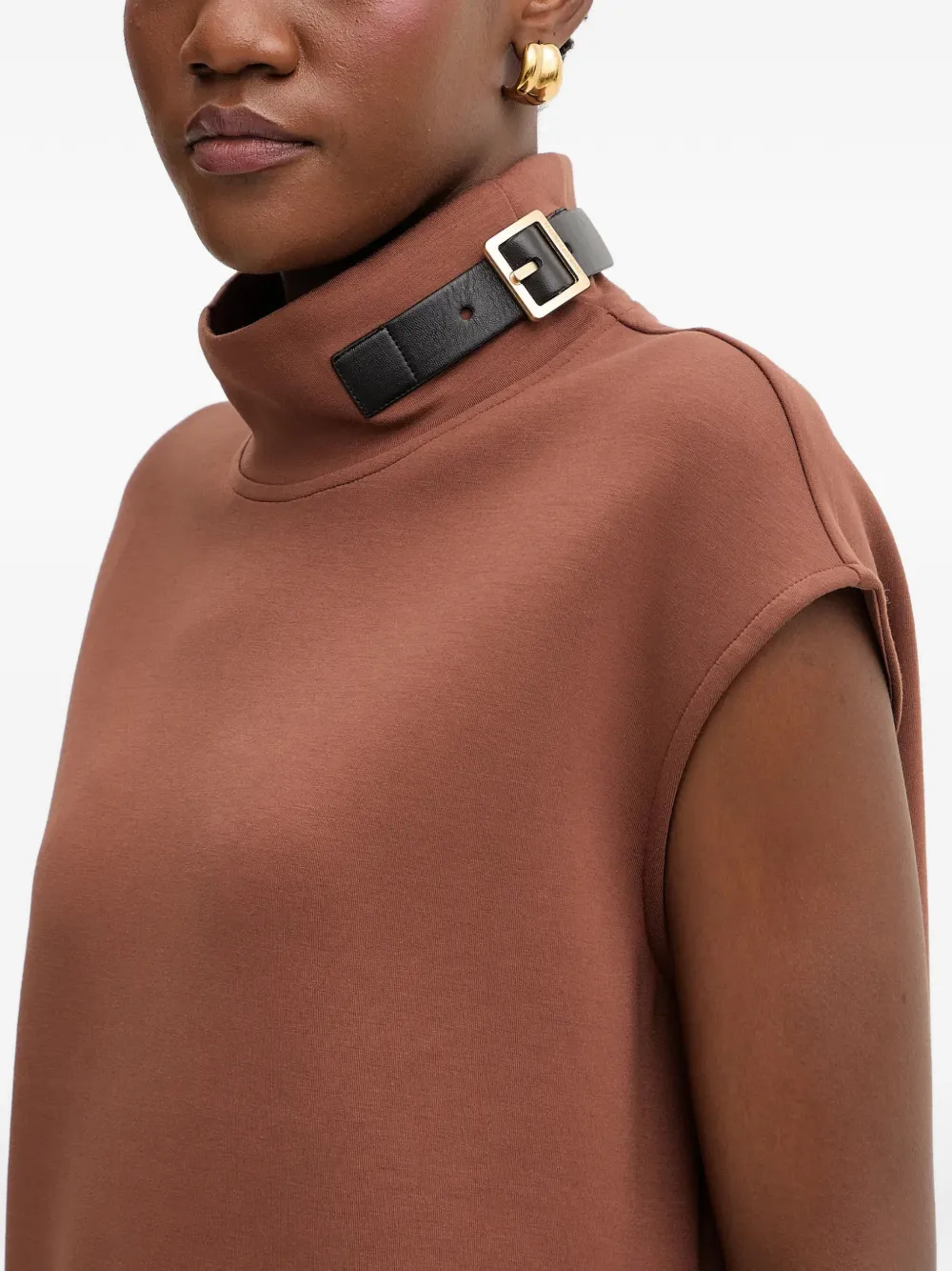 buckle high-neck top