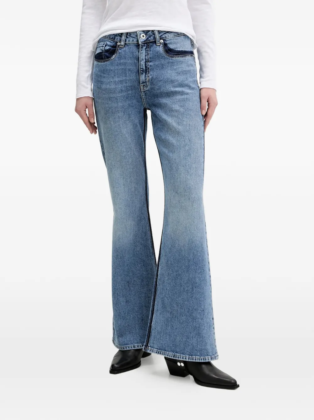 Karl Lagerfeld Jeans flared-leg jeans - Blu