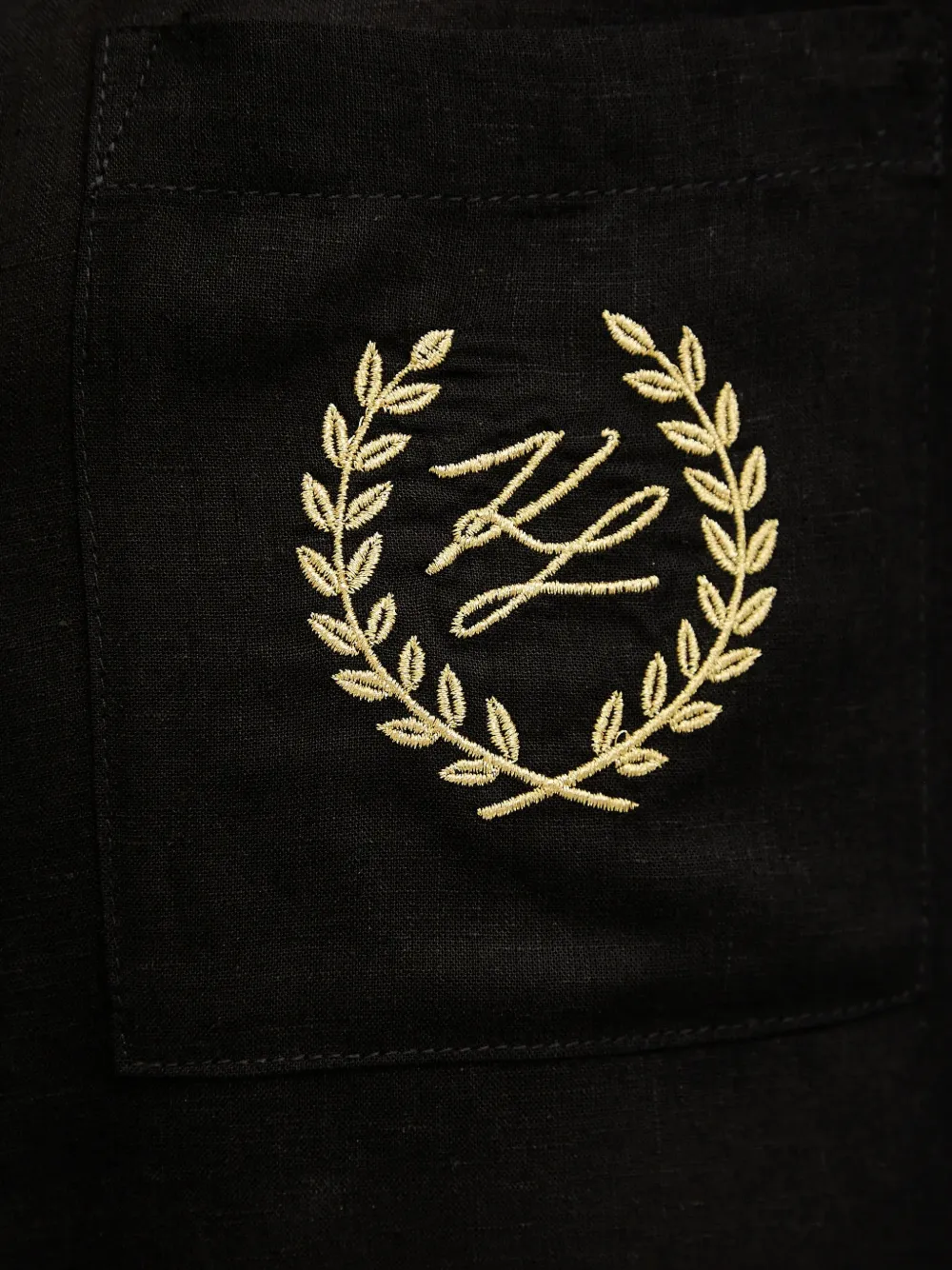 Karl Lagerfeld Blouse met geborduurd logo en zak Zwart
