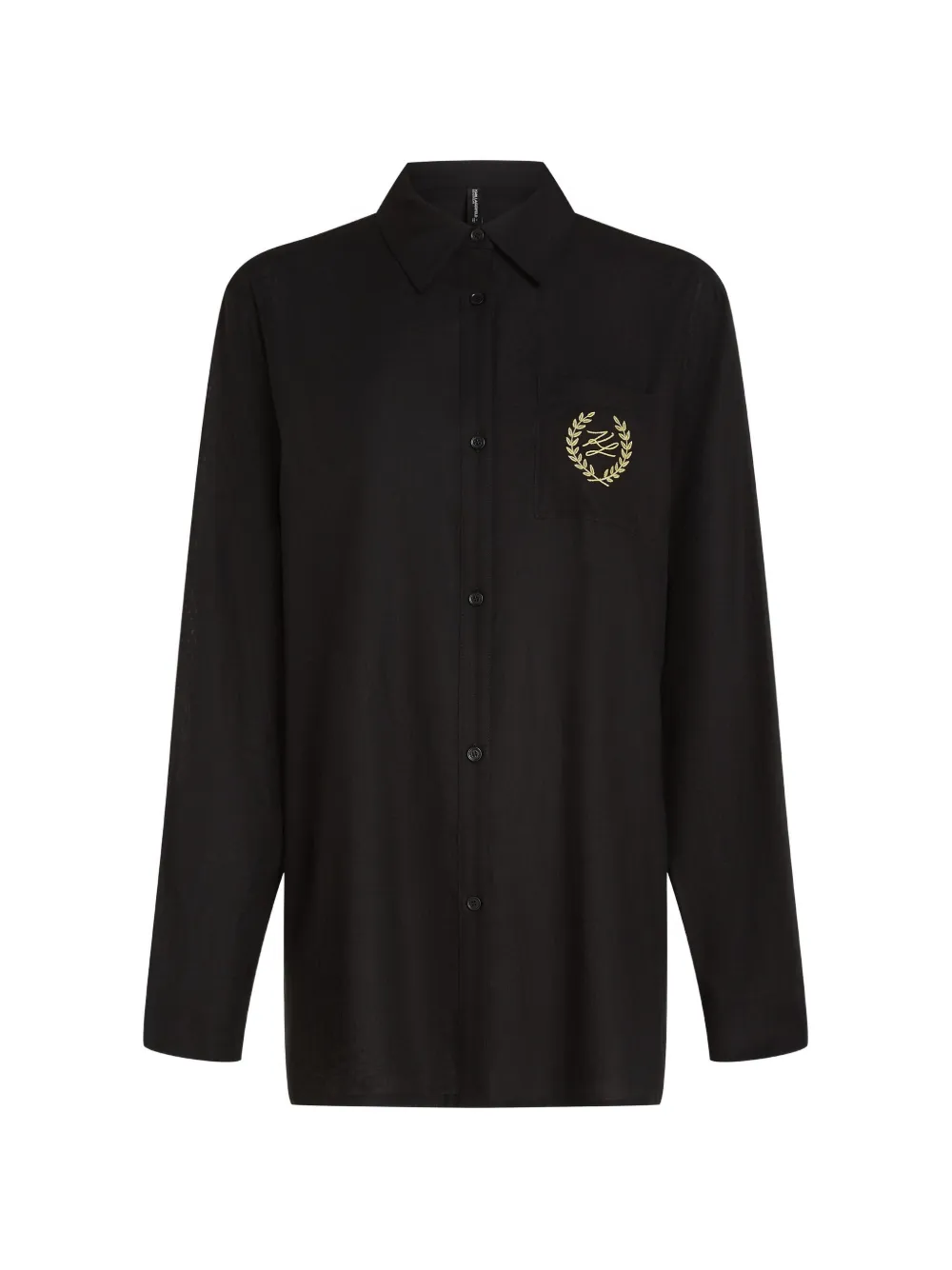 Karl Lagerfeld embroidered-logo pocket shirt - Nero