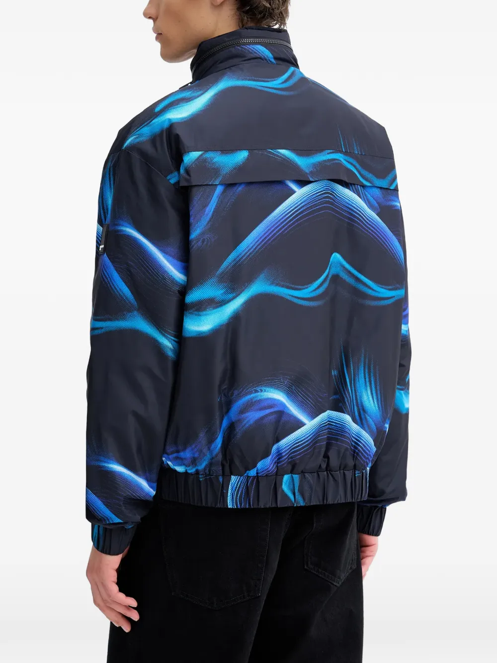 Karl Lagerfeld Jeans Jack met capuchon en print Zwart