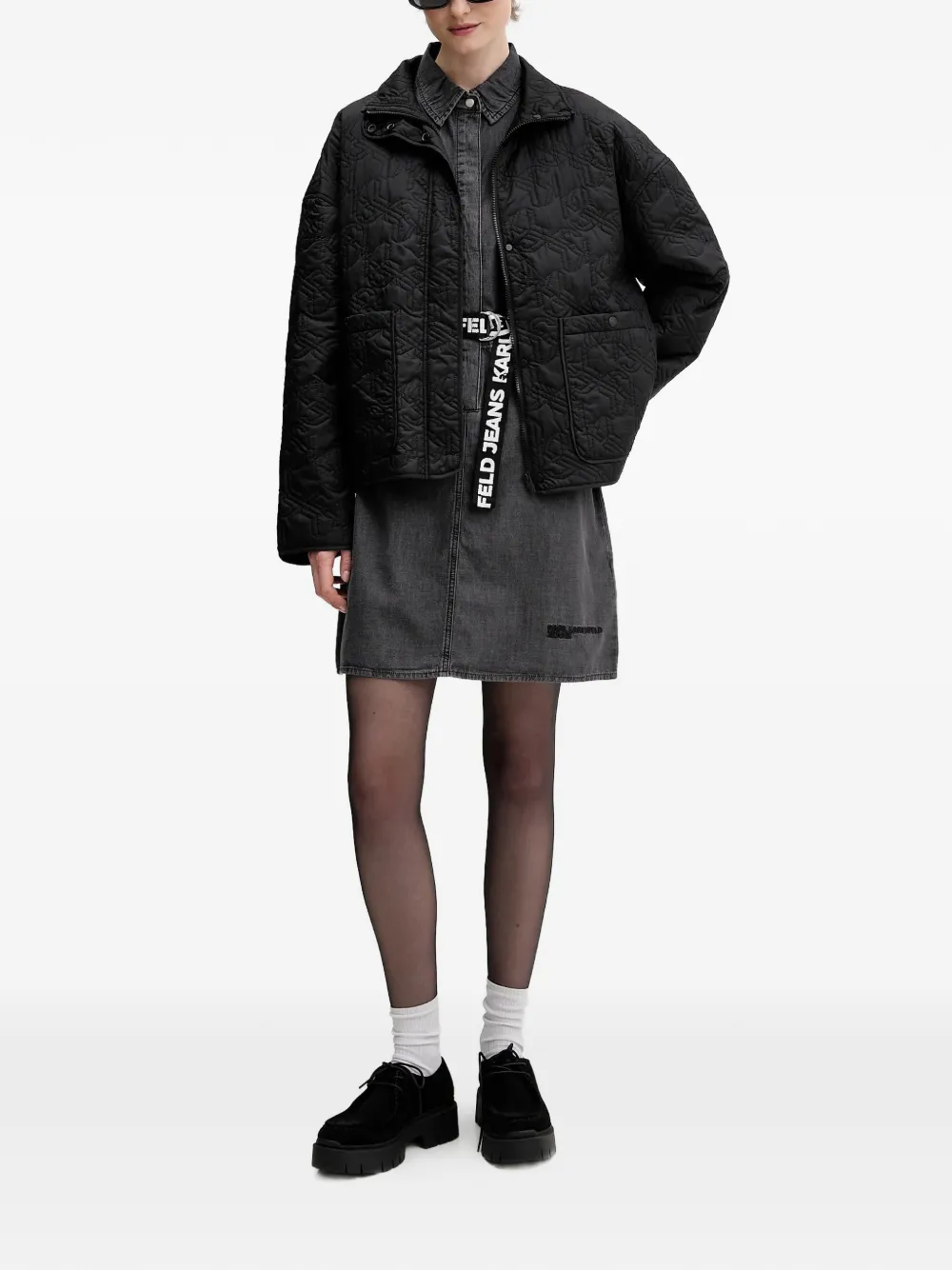  Karl Lagerfeld Jeans Quilted Jacket - Black 