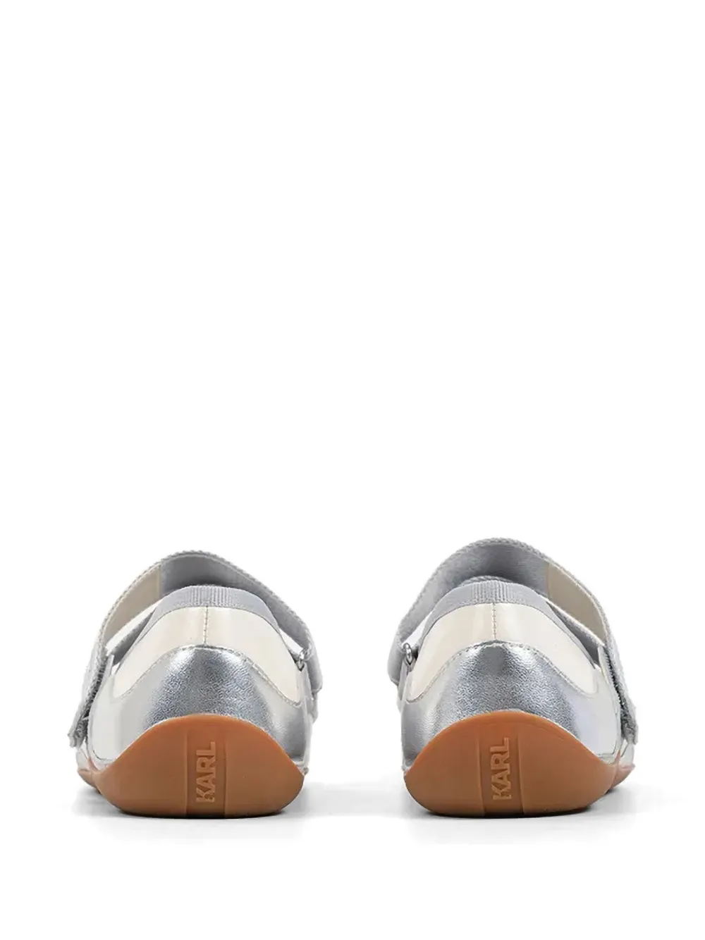 Karl Lagerfeld cross-strap ballet flats Zilver