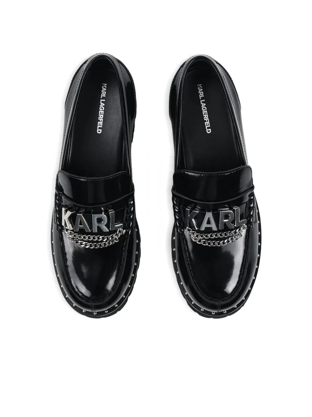 Karl Lagerfeld Loafers met kettingdetail Zwart