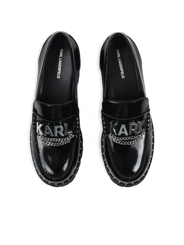 Karl Lagerfeld Black Slip-On Loafers with Logo Crest KARL LAGERFELD PARIS Men main image 2
