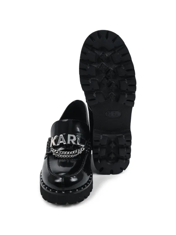 Karl Lagerfeld chain-detail Loafers | Black | FARFETCH display picture 1