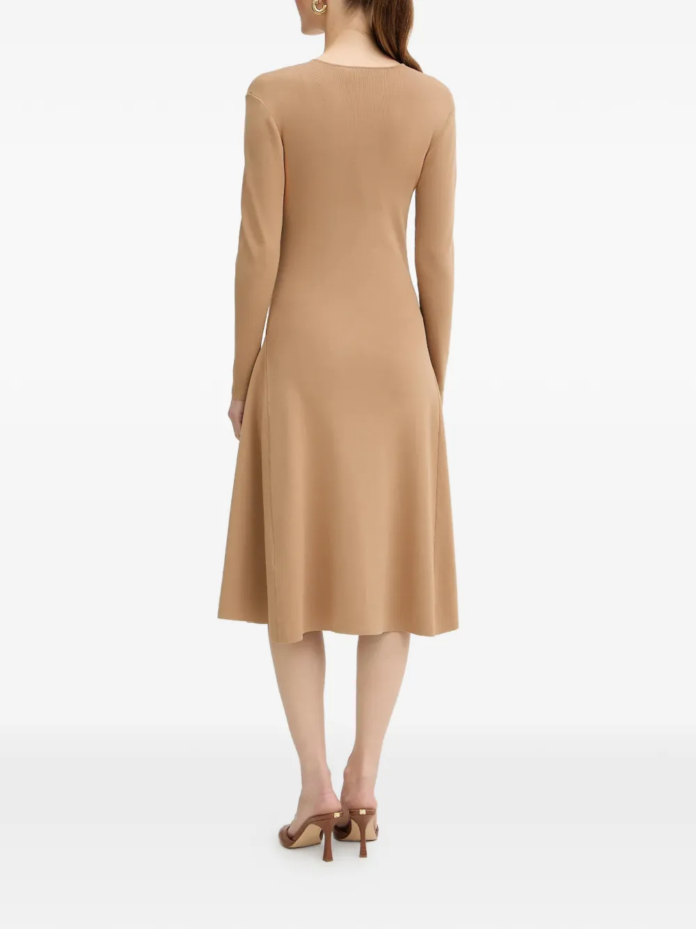 Karl Lagerfeld Midi-jurk met knoopdetail Beige