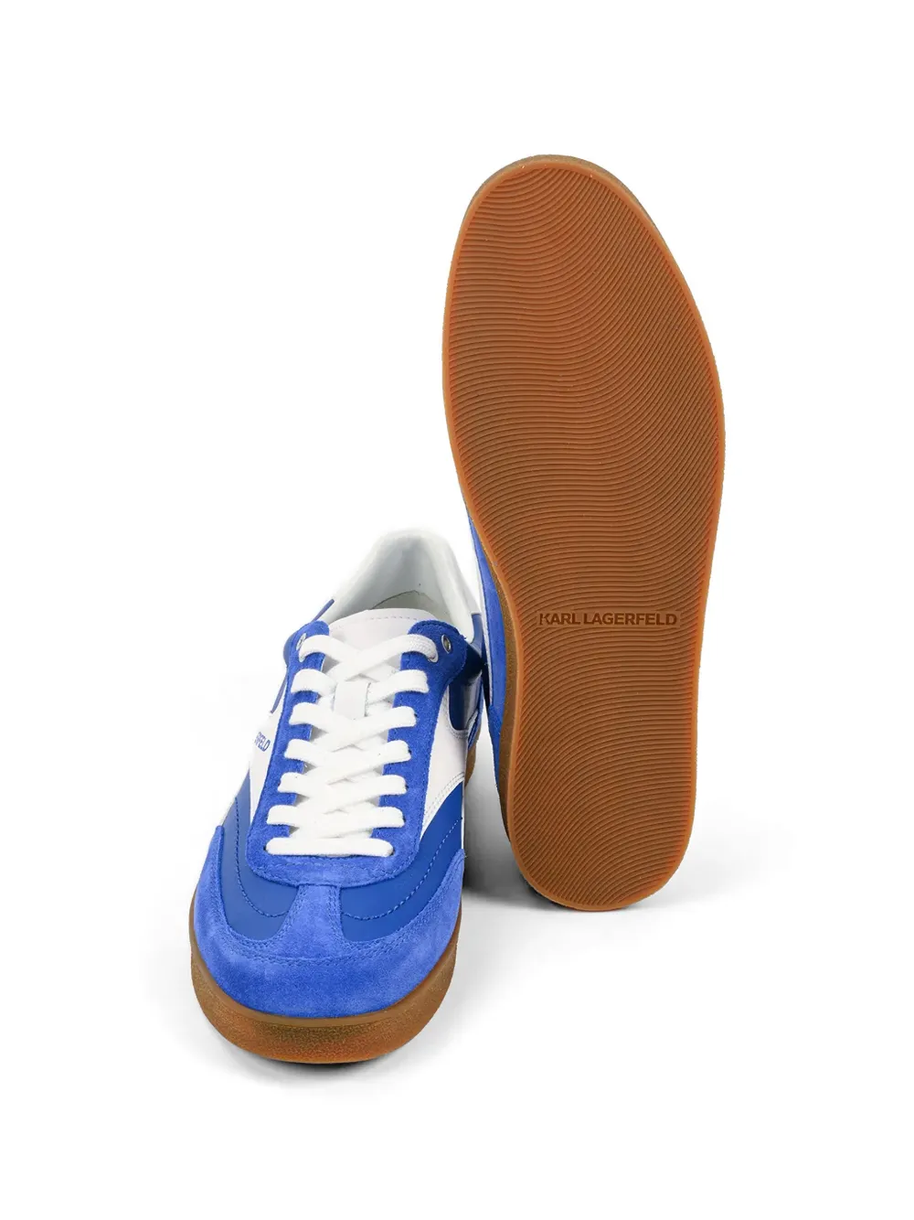 Karl Lagerfeld Suède sneakers met vlakken Blauw