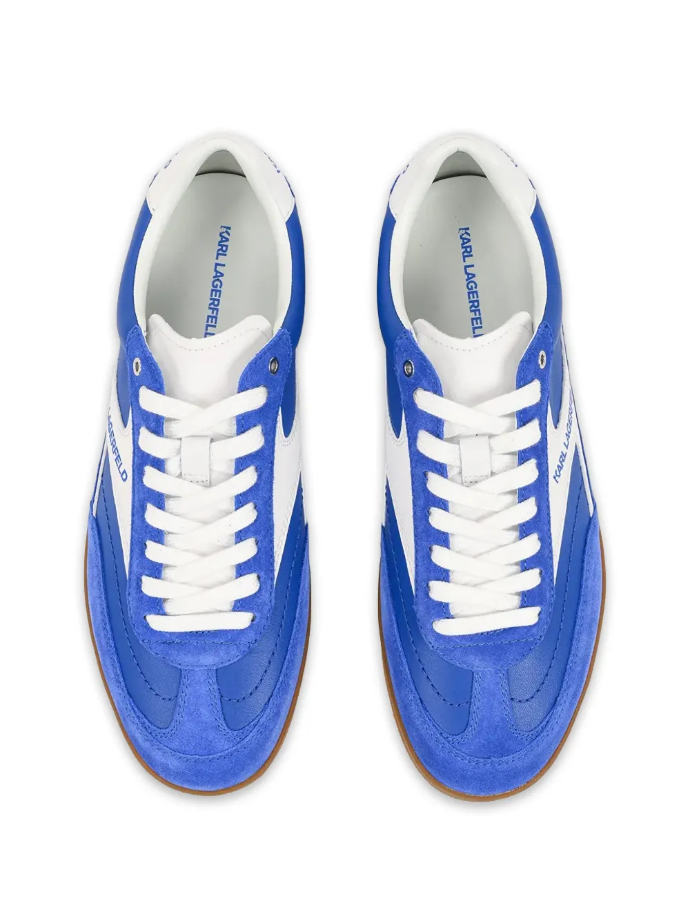 Karl Lagerfeld Suède sneakers met vlakken Blauw