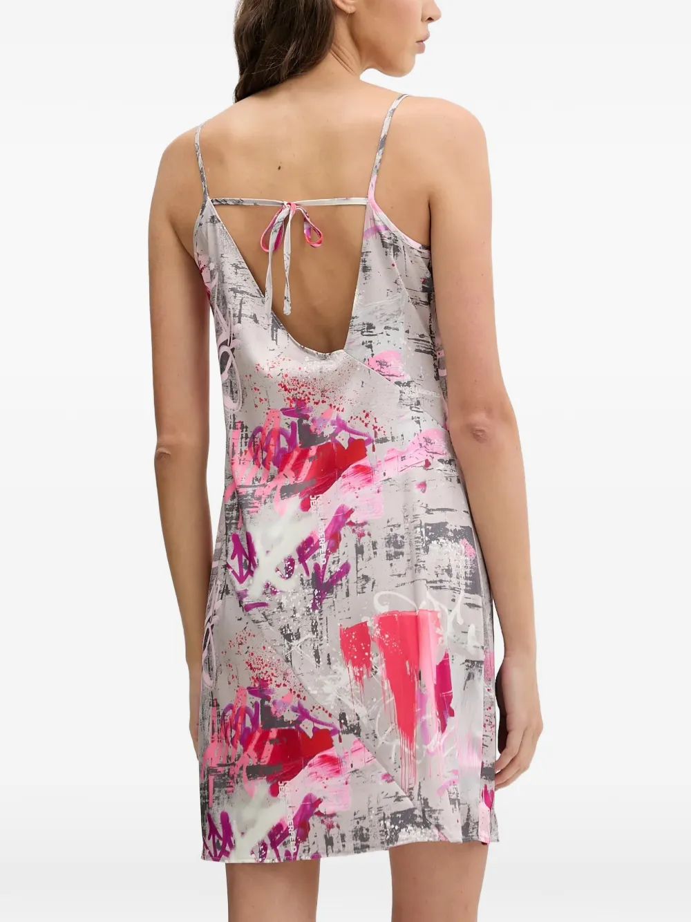 Karl Lagerfeld Jeans Mini-jurk met gestrikte rug en print Grijs