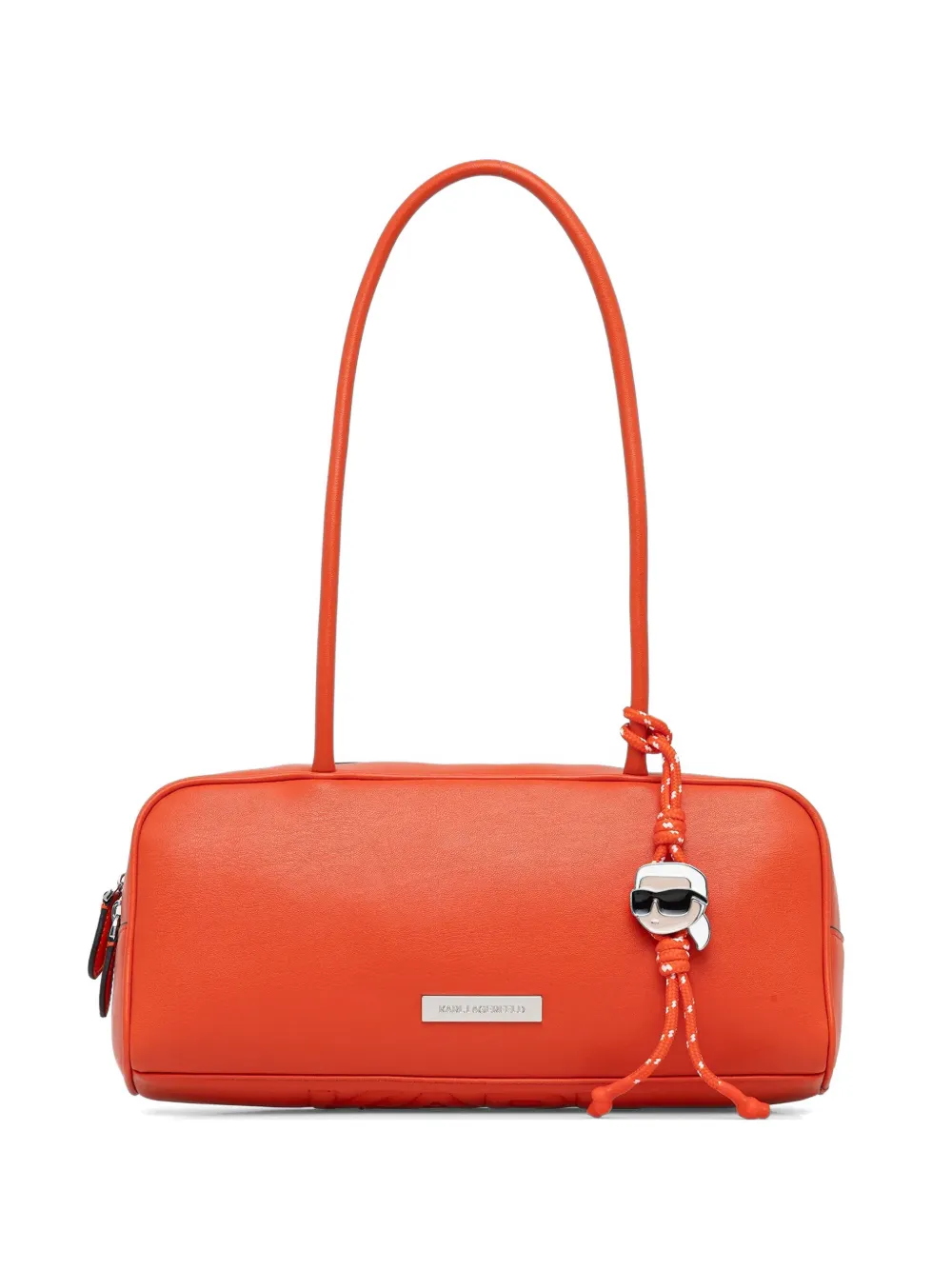 Karl Lagerfeld logo-plaque charm-pendant shoulder bag - Arancione