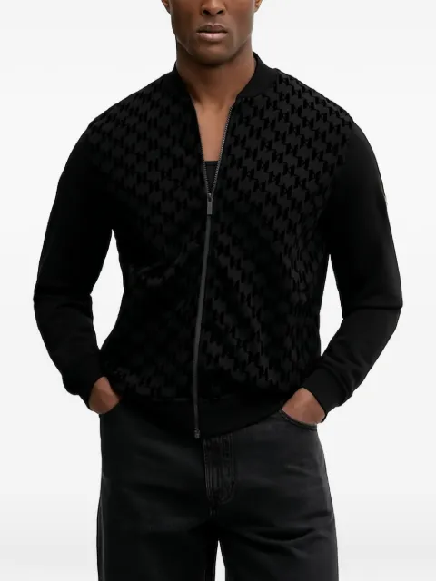 Karl Lagerfeld patterned zip-up sweatshirt
