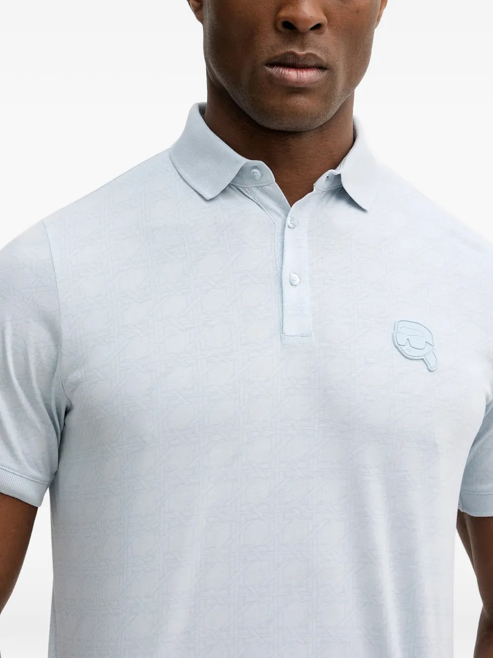 Karl Lagerfeld Poloshirt met logo-applicatie Blauw