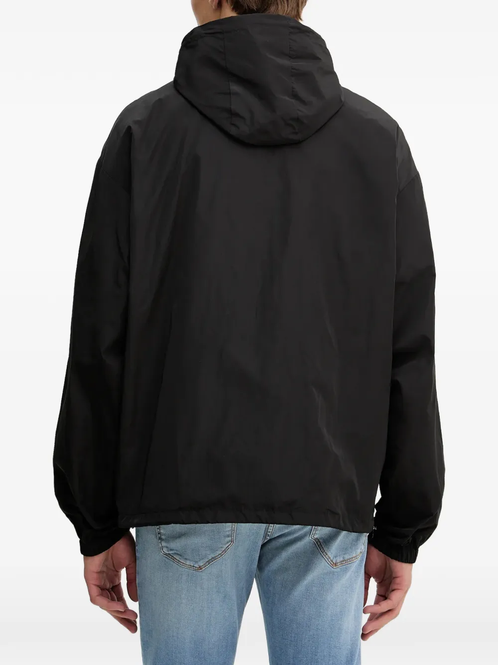  Karl Lagerfeld Hooded Patterned Reversible Jacket - Black 