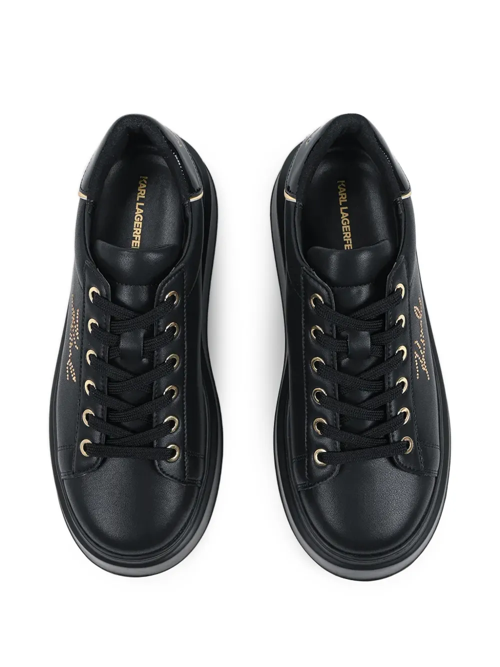 Karl Lagerfeld Anakapri sneakers met plateauzool en logo Zwart