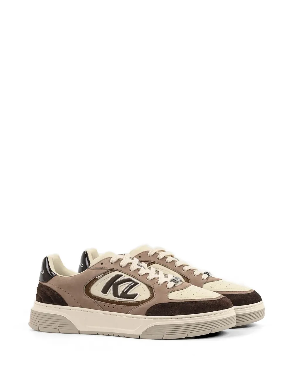 Karl Lagerfeld Kourtney sneakers met vlakken en logopatch Bruin