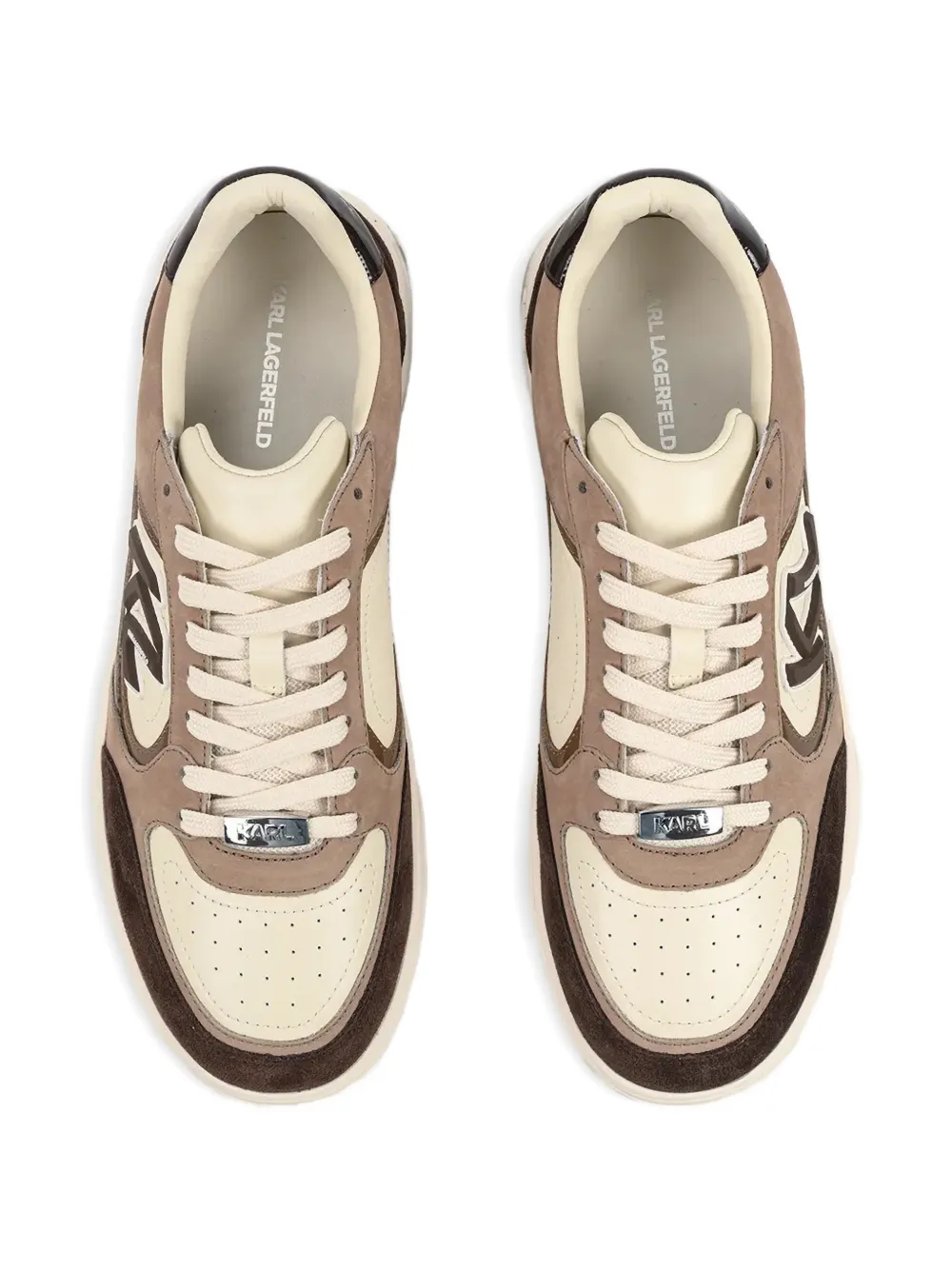 Karl Lagerfeld Kourtney sneakers met vlakken en logopatch Bruin