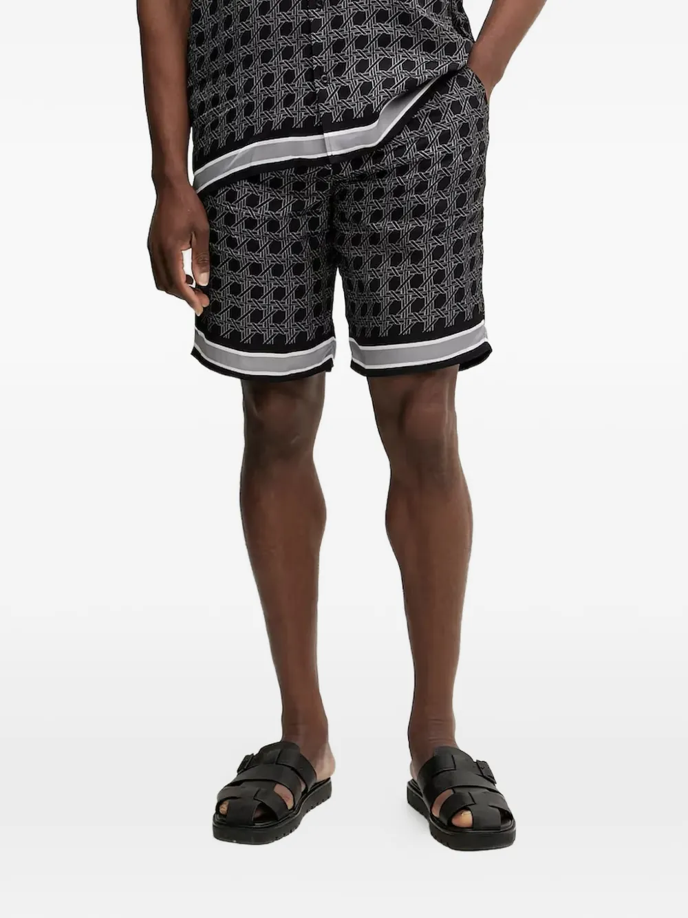 Karl Lagerfeld geometric-print shorts - Nero