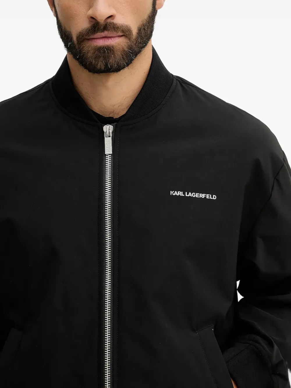 Karl Lagerfeld Bomberjack met rits Zwart