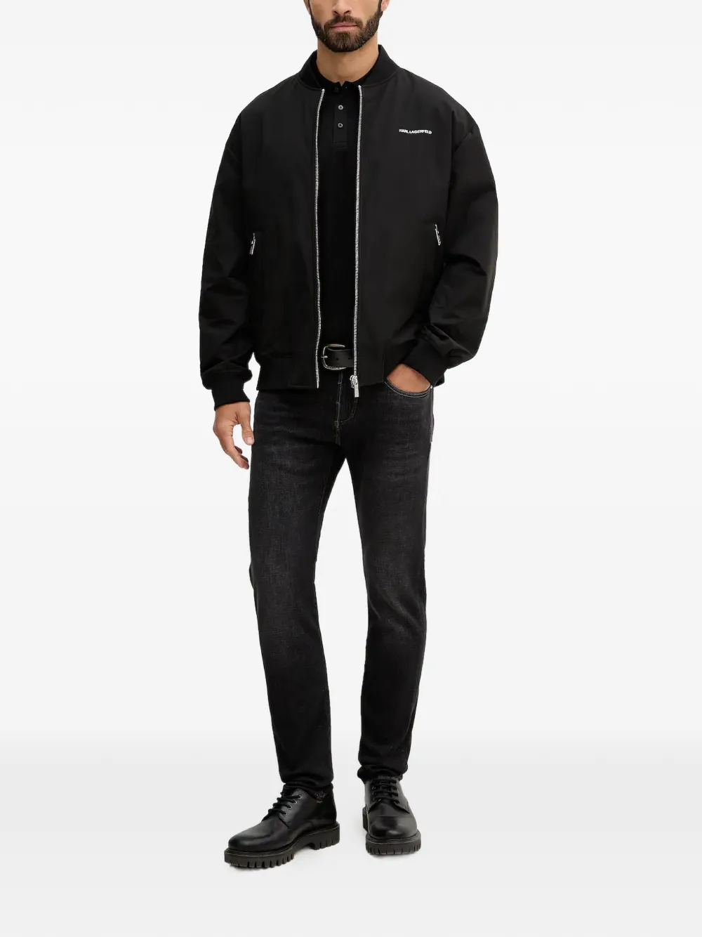 Karl Lagerfeld Bomberjack met rits Zwart