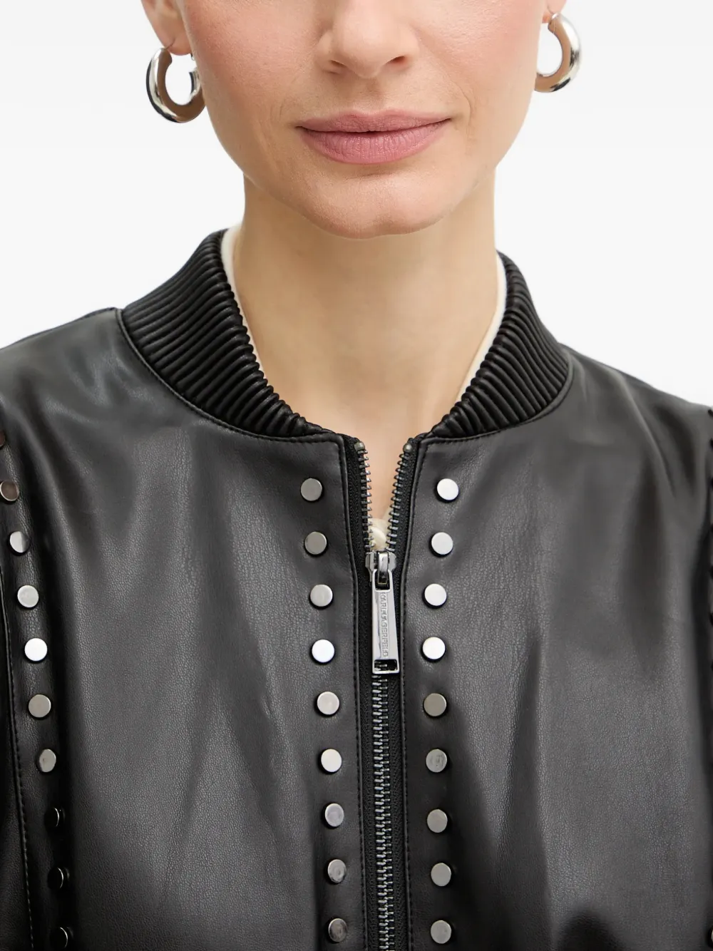 Karl Lagerfeld Bomberjack met studs Zwart