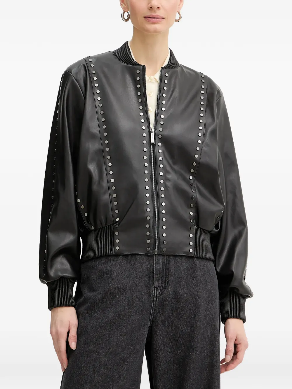 Karl Lagerfeld studded bomber jacket - Schwarz