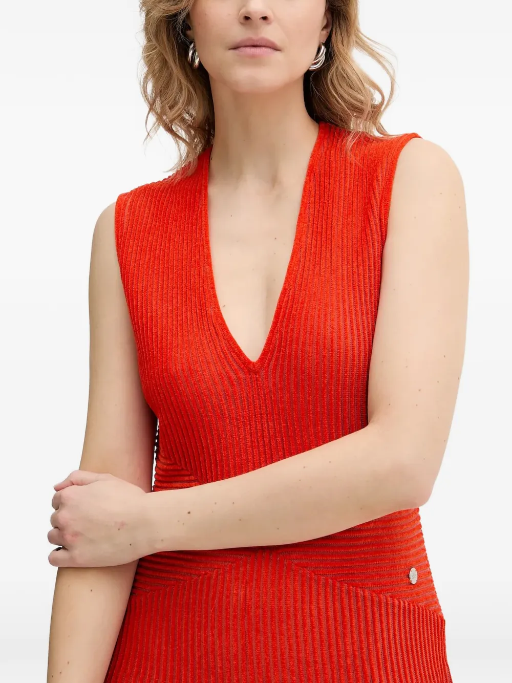 Karl Lagerfeld Jurk met V-hals Rood
